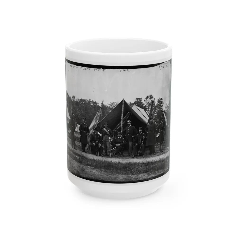 Gettysburg, Pennsylvania. Field And Staff Officers, 69th Pennsylvania (U.S. Civil War) White Coffee Mug-15oz-Go Mug Yourself