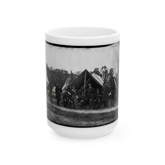 Gettysburg, Pennsylvania. Field And Staff Officers, 69th Pennsylvania (U.S. Civil War) White Coffee Mug-15oz-Go Mug Yourself