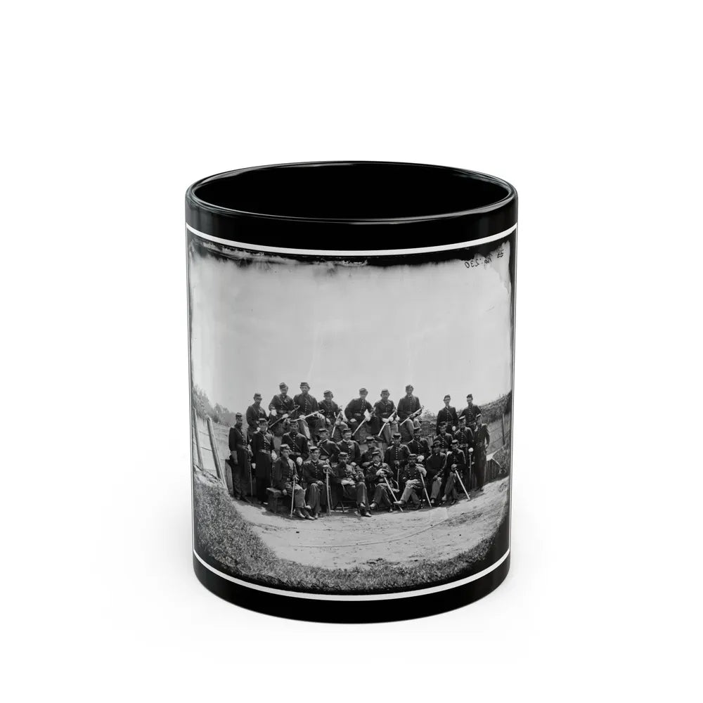 Gettysburg, Pennsylvania. Officers Of 50th Regiment Pennsylvania Infantry (U.S. Civil War) Black Coffee Mug-11oz-Go Mug Yourself