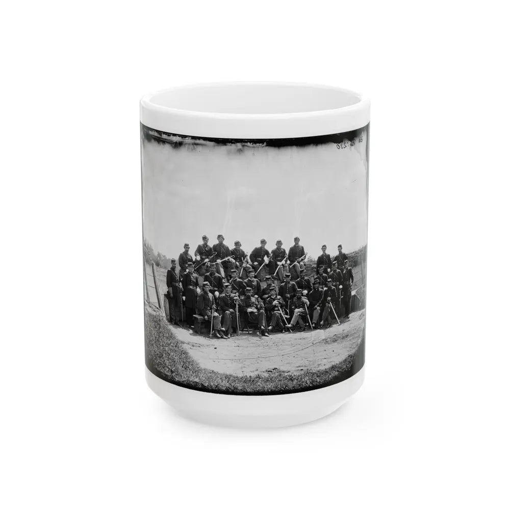 Gettysburg, Pennsylvania. Officers Of 50th Regiment Pennsylvania Infantry (U.S. Civil War) White Coffee Mug-15oz-Go Mug Yourself