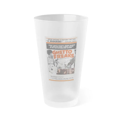 GHETTO FREAKS 1970 Movie Poster - Frosted Pint Glass 16oz 16oz Frosted - Go Mug Yourself