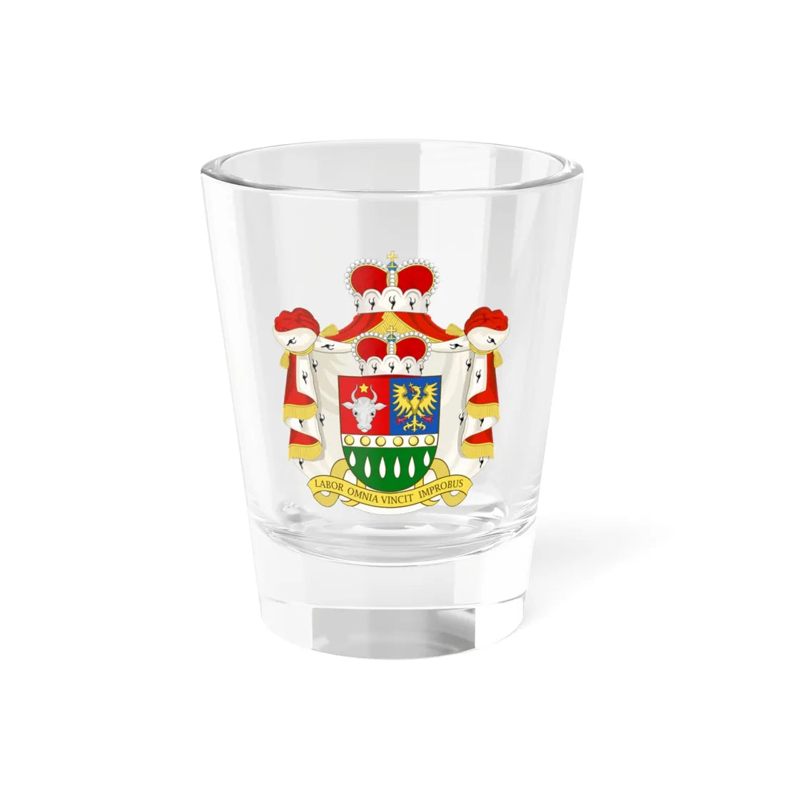 Ghica Family Coat of Arms (Algeria) (Coat of Arms) Shot Glass 1.5oz 1.5oz - Go Mug Yourself