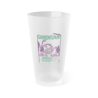 GHIDRAH THE THREE HEADED MONSTER GODZILLA (2) 1964 Movie Poster - Frosted Pint Glass 16oz 16oz Frosted - Go Mug Yourself