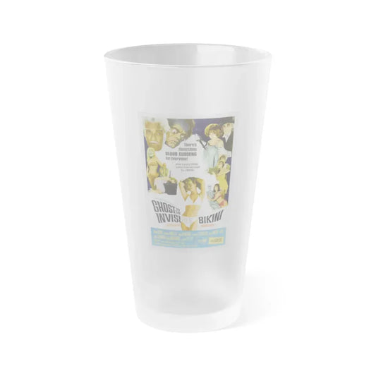 GHOST IN THE INVISIBLE BIKINI 1966 Movie Poster - Frosted Pint Glass 16oz 16oz Frosted - Go Mug Yourself