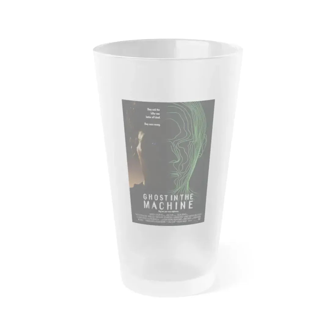 GHOST IN THE MACHINE 1993 Movie Poster - Frosted Pint Glass 16oz Default Title - Go Mug Yourself