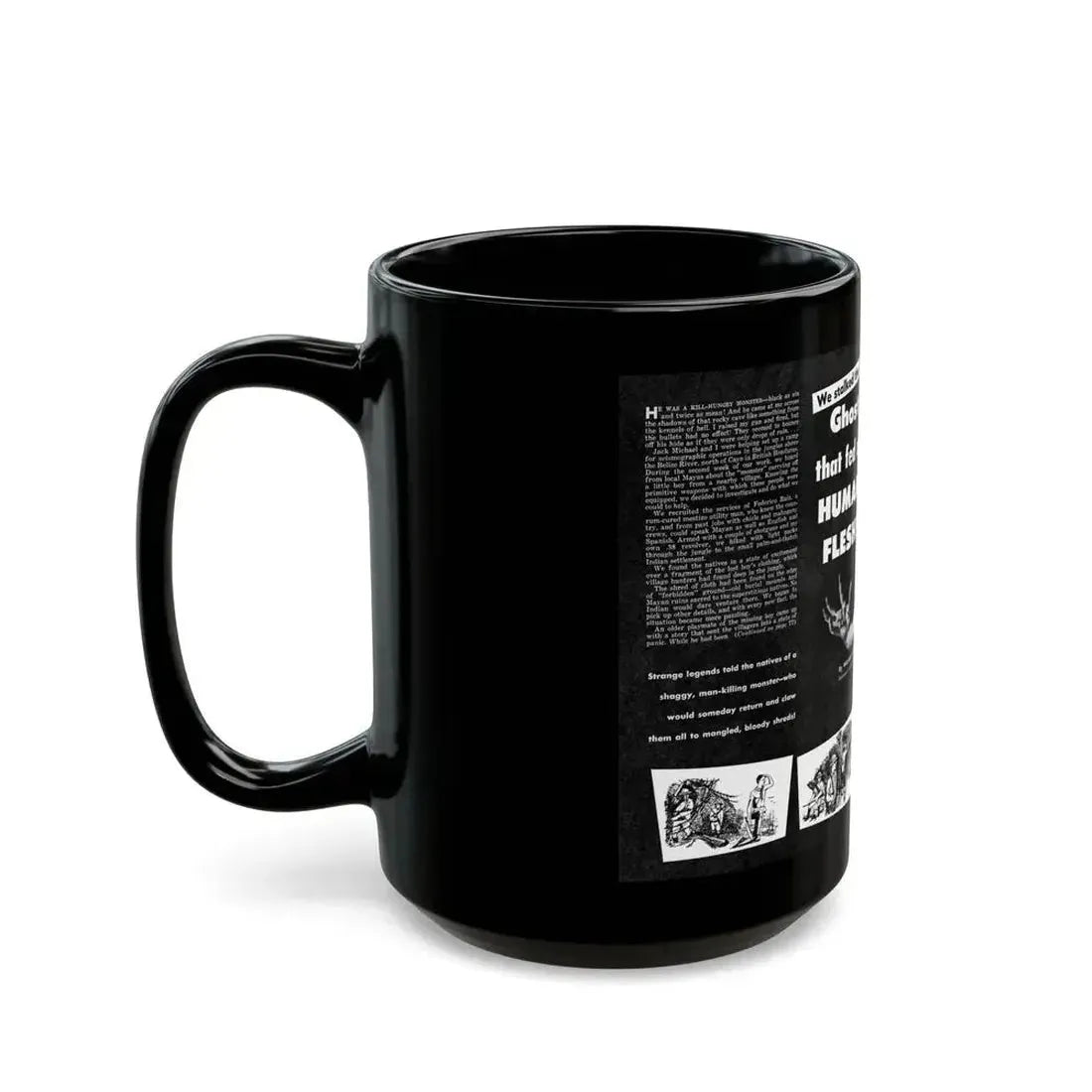 Ghost that fed on Human Flesh, Real Men magazine, December 1958 - Black Coffee Mug - Go Mug Yourself