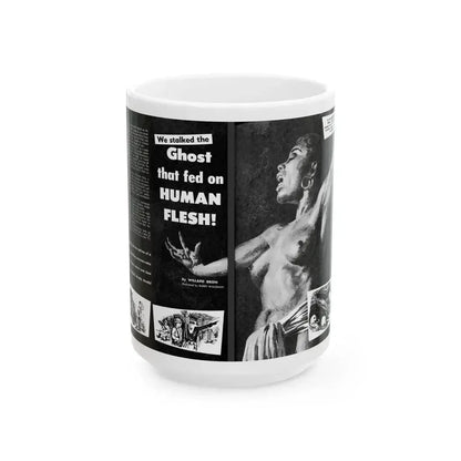 Ghost that fed on Human Flesh, Real Men magazine, December 1958 - White Coffee Mug 15oz - Go Mug Yourself