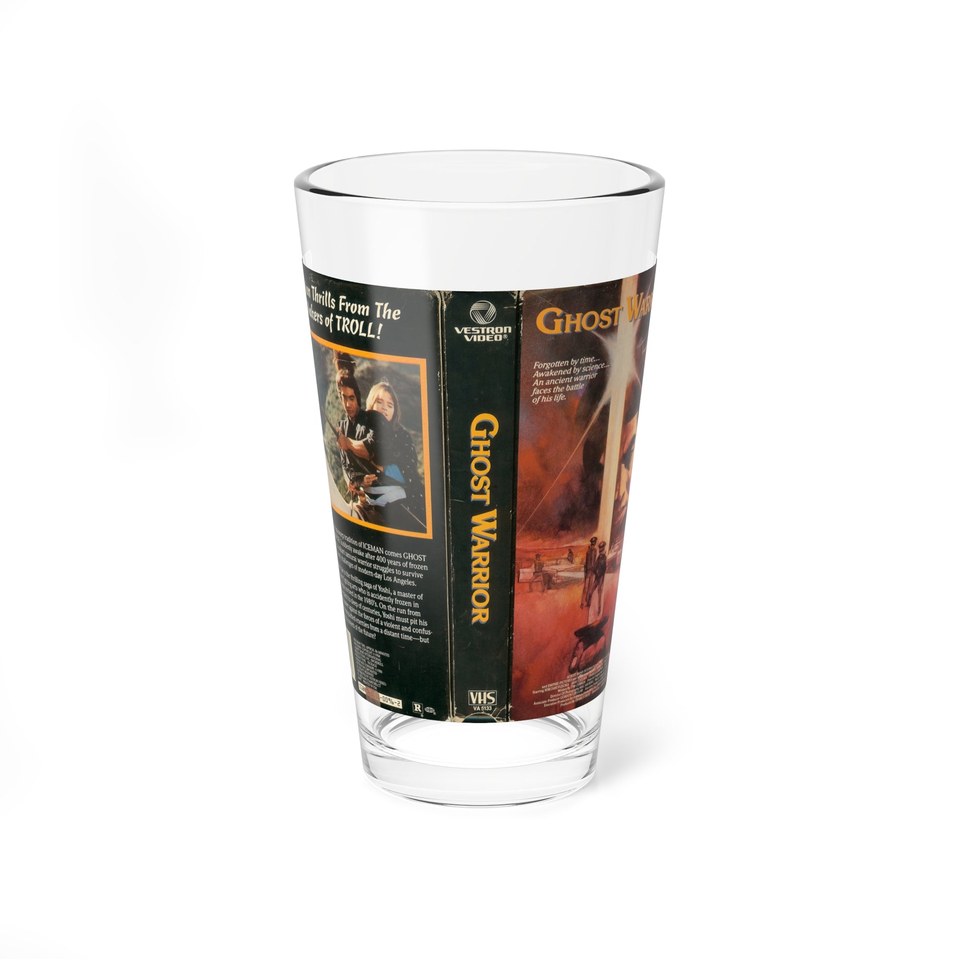 GHOST WARRIOR (VHS COVER) Pint Glass 16oz-16oz-Go Mug Yourself