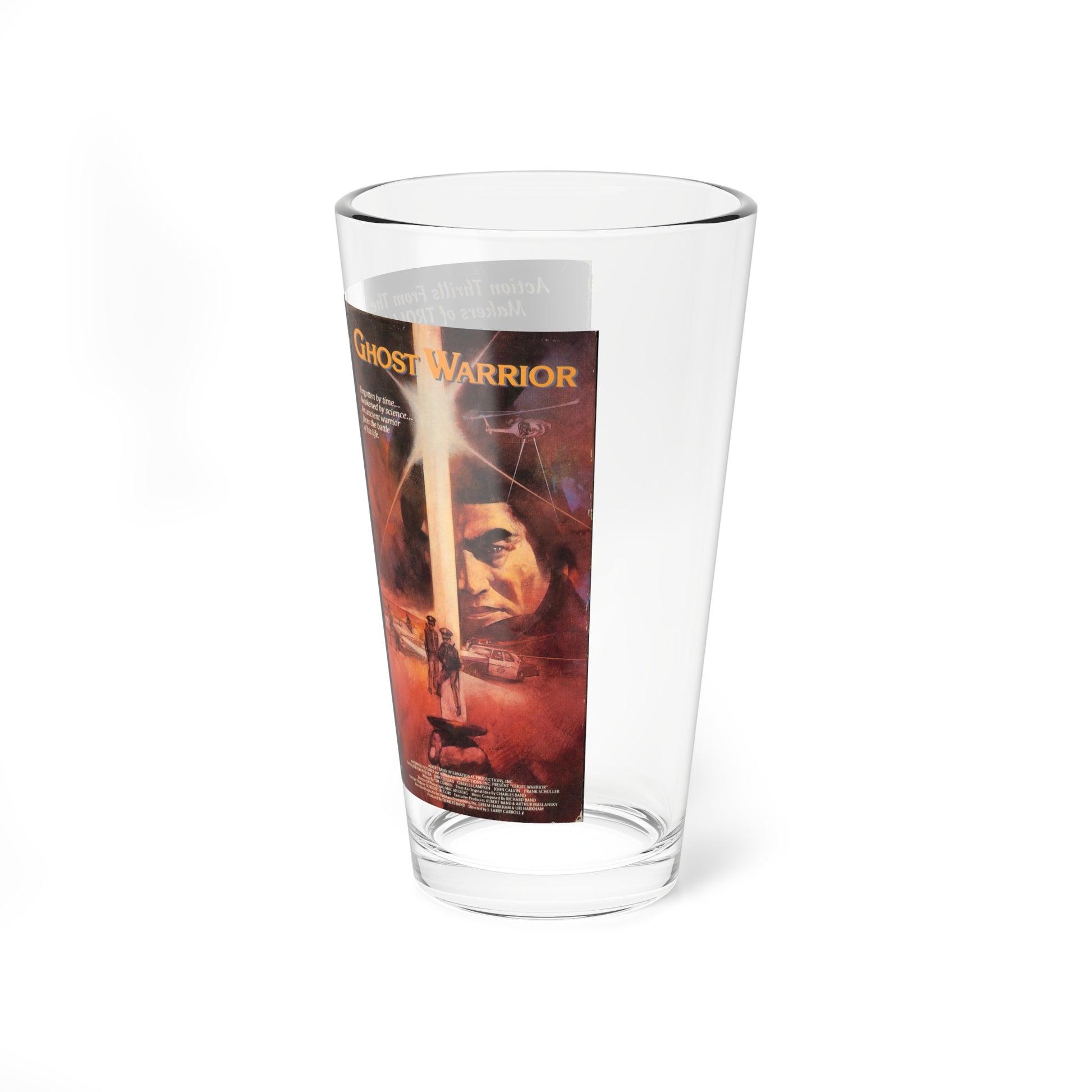 GHOST WARRIOR (VHS COVER) Pint Glass 16oz-Go Mug Yourself