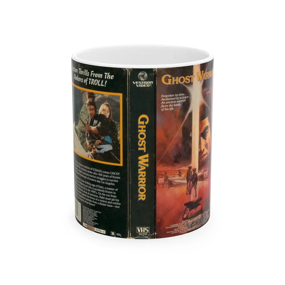 GHOST WARRIOR (VHS COVER) - White Coffee Mug-11oz-Go Mug Yourself