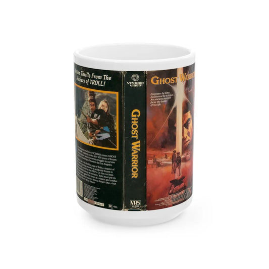 GHOST WARRIOR (VHS COVER) - White Coffee Mug-15oz-Go Mug Yourself