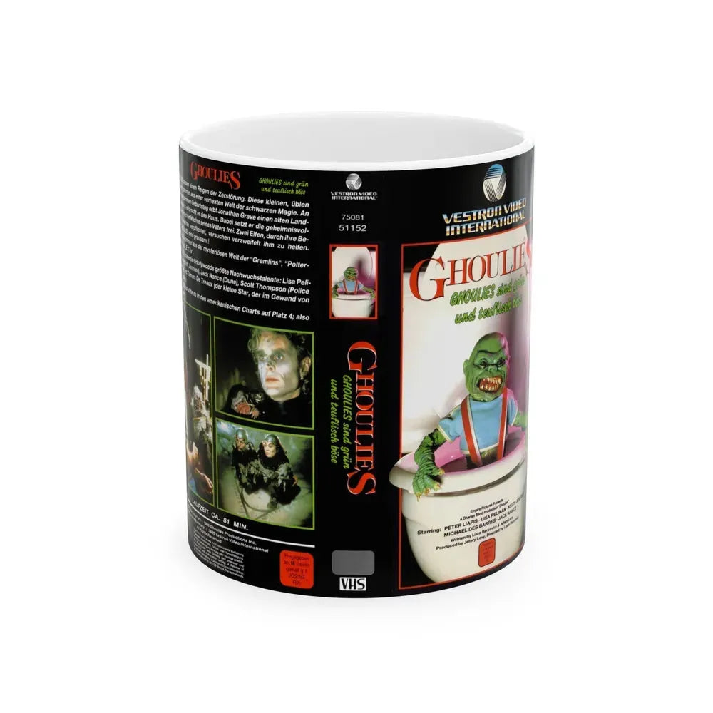 GHOULIES (VHS COVER) - White Coffee Mug 11oz - Go Mug Yourself