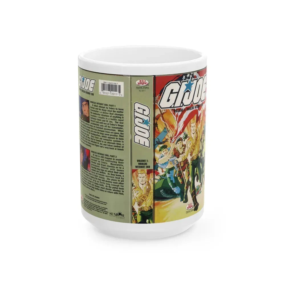 GI JOE WORLDS WITHOUT END (VHS COVER) - White Coffee Mug 15oz - Go Mug Yourself