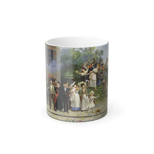 Giacomo Mantegazza (1853-1920) Passa il Re (The King Passes) - Oil on Canvas - Color Changing Mug 11oz 11oz - Go Mug Yourself