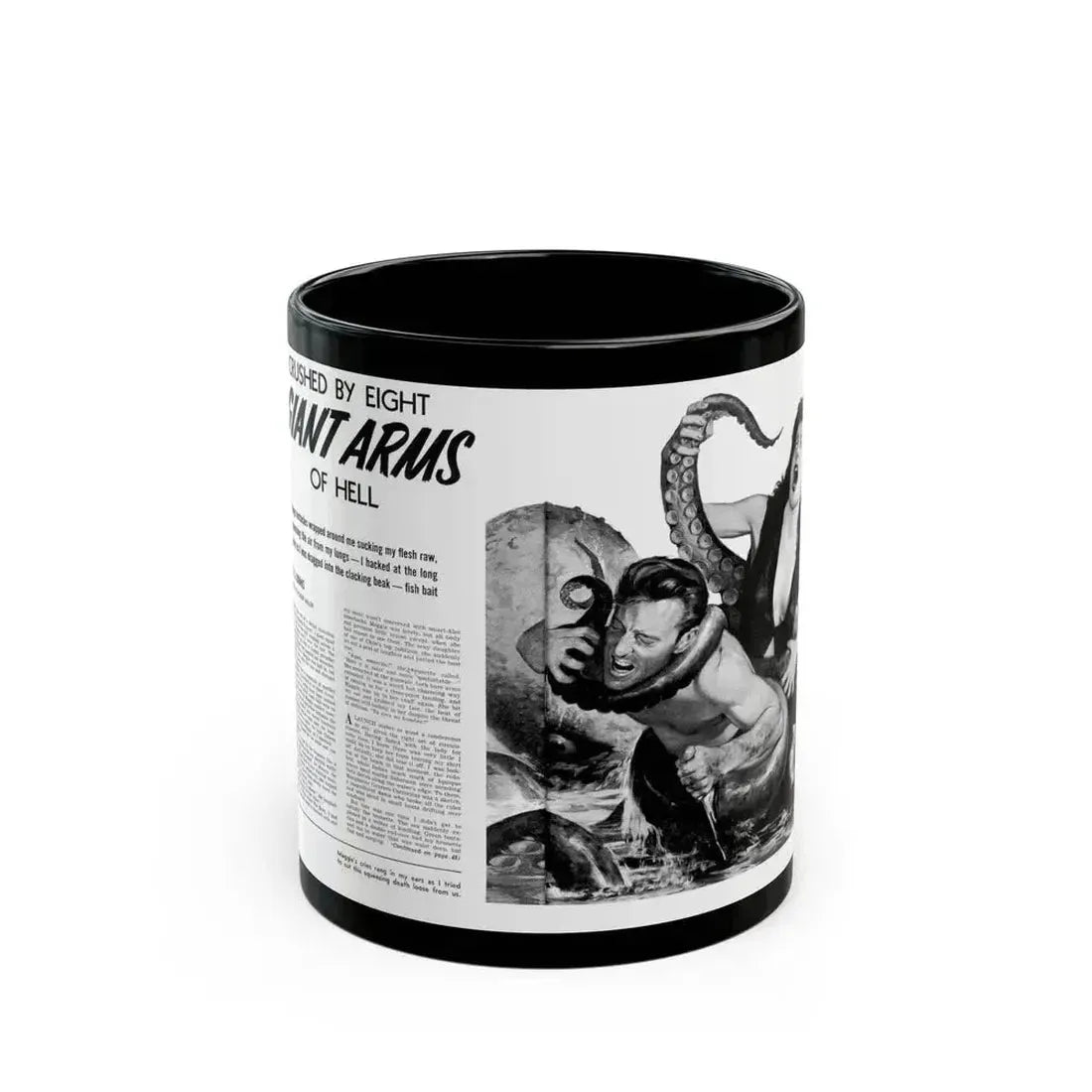 Giant Arms, True Men Stories, April 1959 - Black Coffee Mug 11oz - Go Mug Yourself