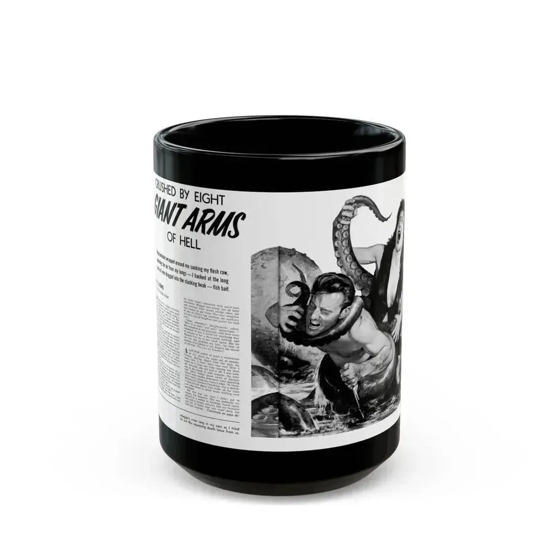 Giant Arms, True Men Stories, April 1959 - Black Coffee Mug 15oz - Go Mug Yourself