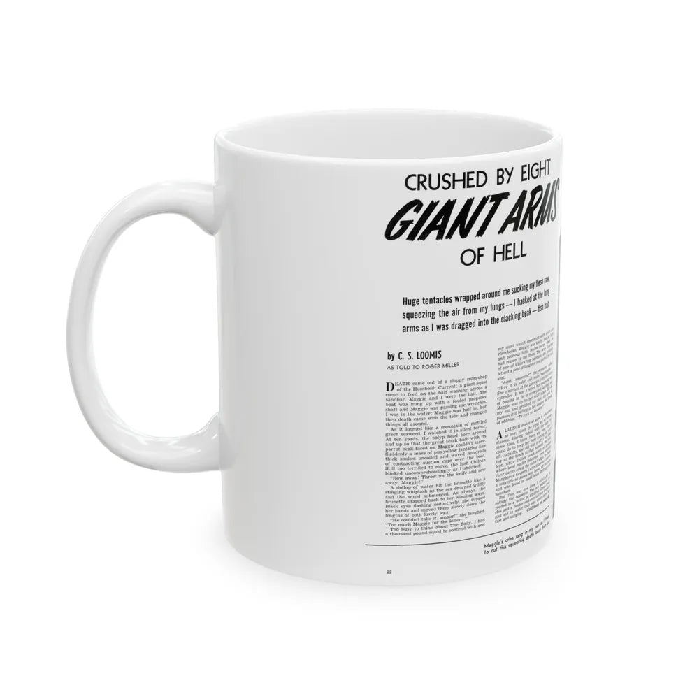 Giant Arms, True Men Stories, April 1959 - White Coffee Mug-Go Mug Yourself