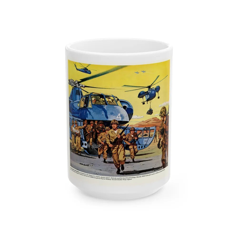 Giant Assault Helicopters, 1956 - White Coffee Mug-15oz-Go Mug Yourself