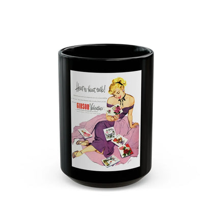 Gibson Valentines advertisement, 1952 - Black Coffee Mug-15oz-Go Mug Yourself