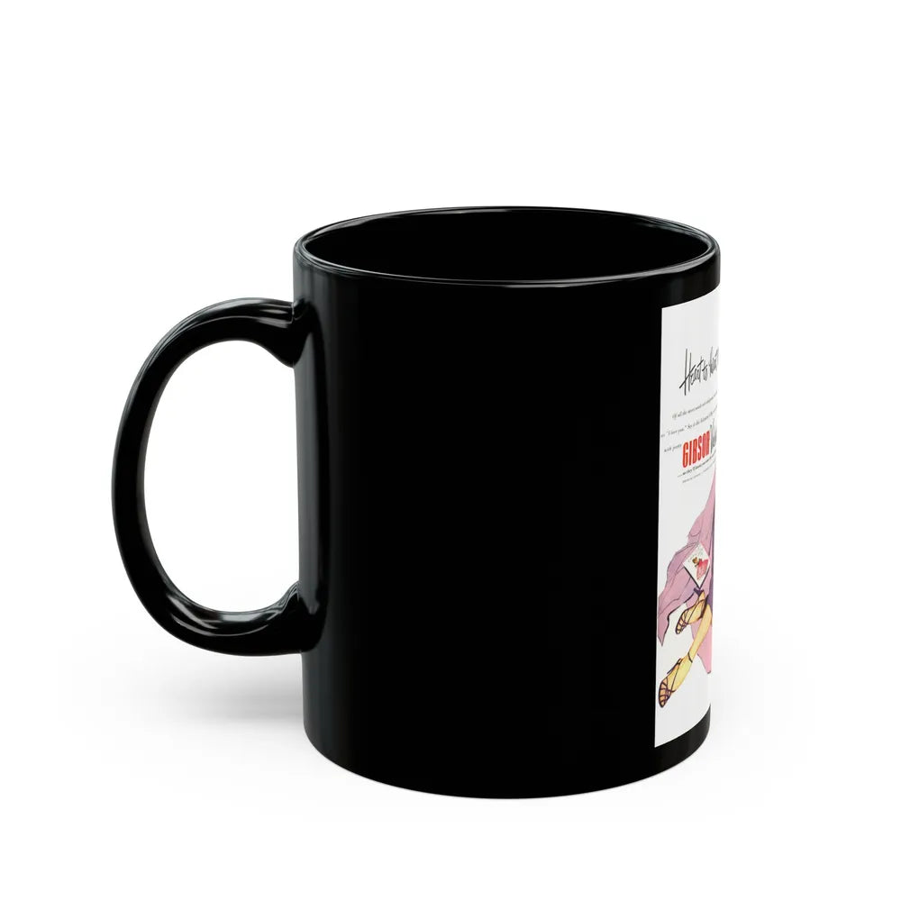 Gibson Valentines advertisement, 1952 - Black Coffee Mug-Go Mug Yourself