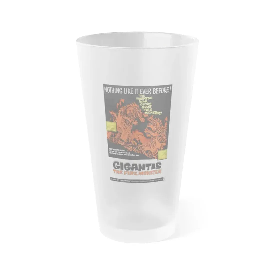 GIGANTIS THE FIRE MONSTER 1959 Movie Poster - Frosted Pint Glass 16oz Default Title - Go Mug Yourself