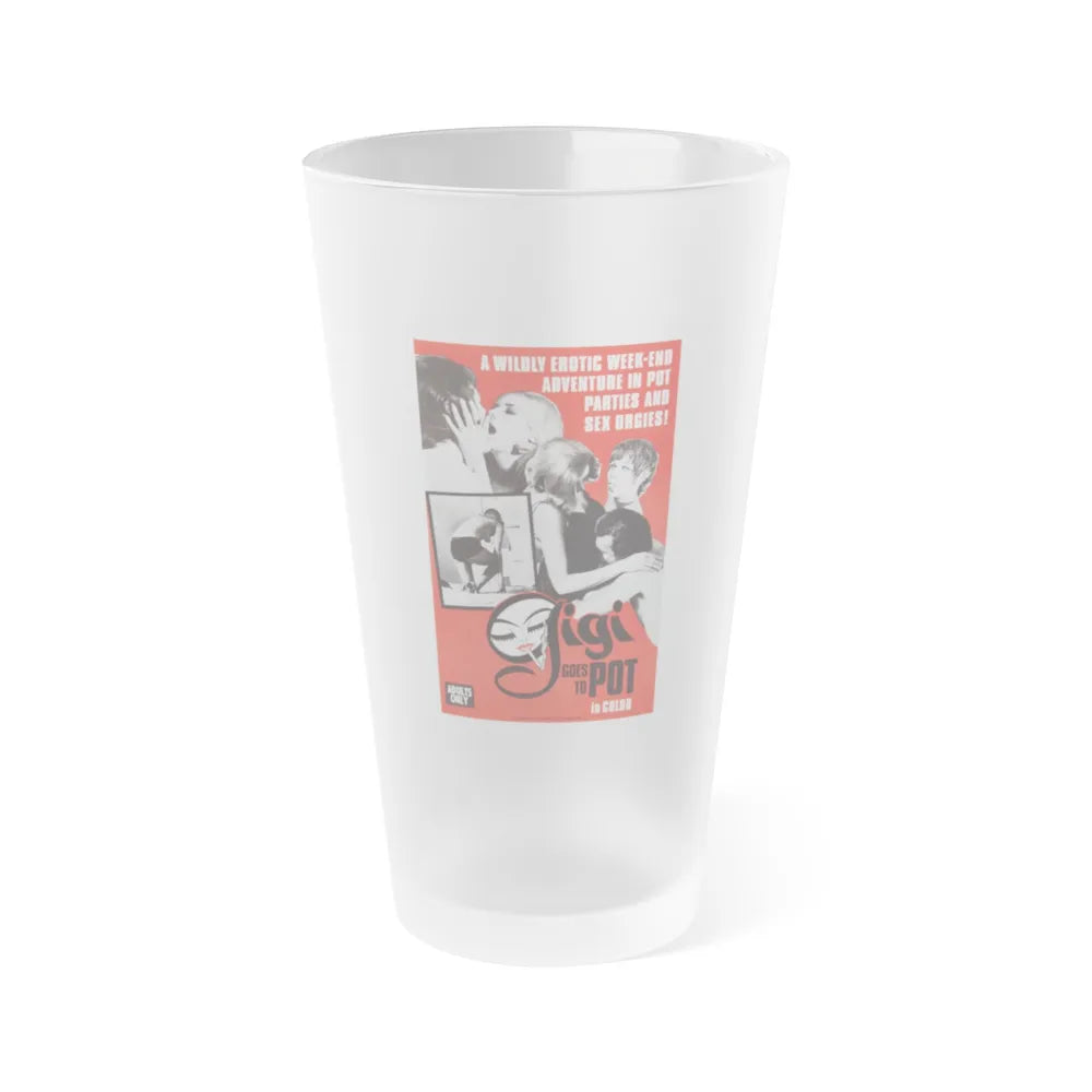 GIGI GOES TO POT 1971 Movie Poster - Frosted Pint Glass 16oz-Go Mug Yourself