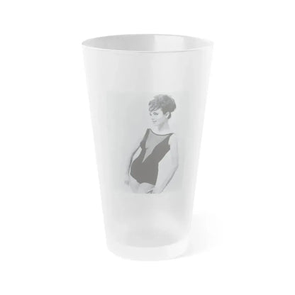Gila Golan #06 - 8x10 B&W Upper Body Cheesecake Photo from Mid 60's (Vintage Female Icon) Frosted Pint Glass 16oz 16oz Frosted - Go Mug Yourself
