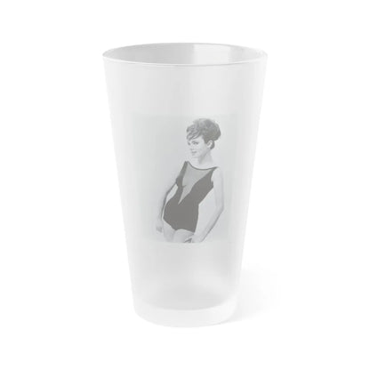 Gila Golan #06 - 8x10 B&W Upper Body Cheesecake Photo from Mid 60's (Vintage Female Icon) Frosted Pint Glass 16oz-16oz-Frosted-Go Mug Yourself