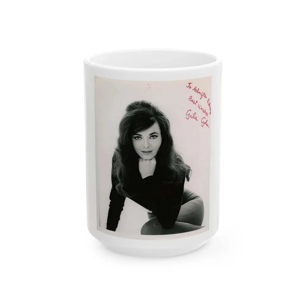 Gila Golan #11 (Vintage Female Icon) White Coffee Mug 15oz - Go Mug Yourself