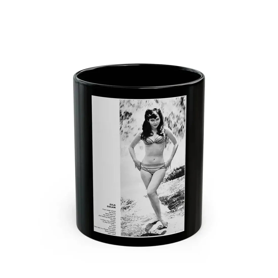 Gila Golan #119 (Vintage Female Icon) Black Coffee Mug 11oz - Go Mug Yourself