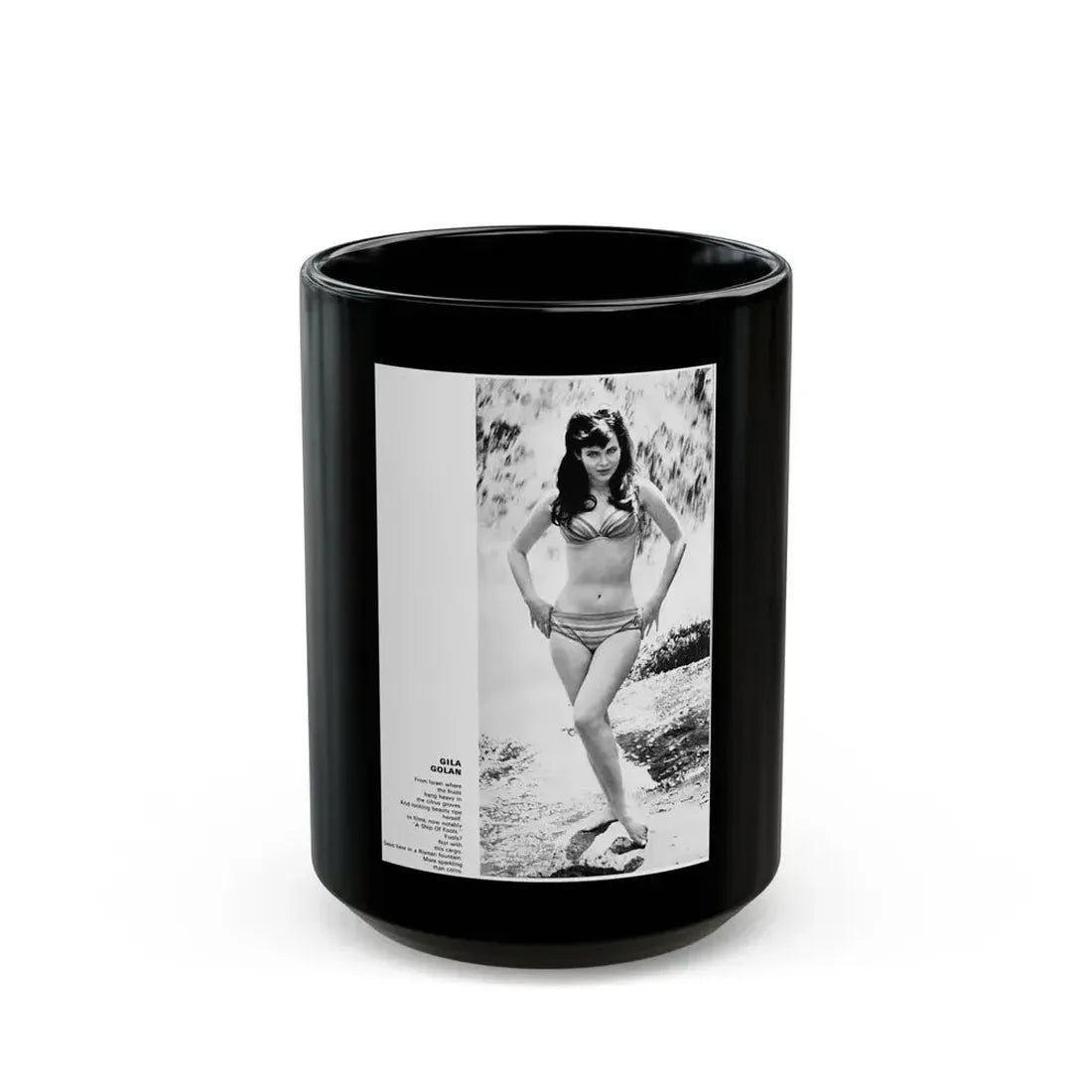 Gila Golan #119 (Vintage Female Icon) Black Coffee Mug 15oz - Go Mug Yourself