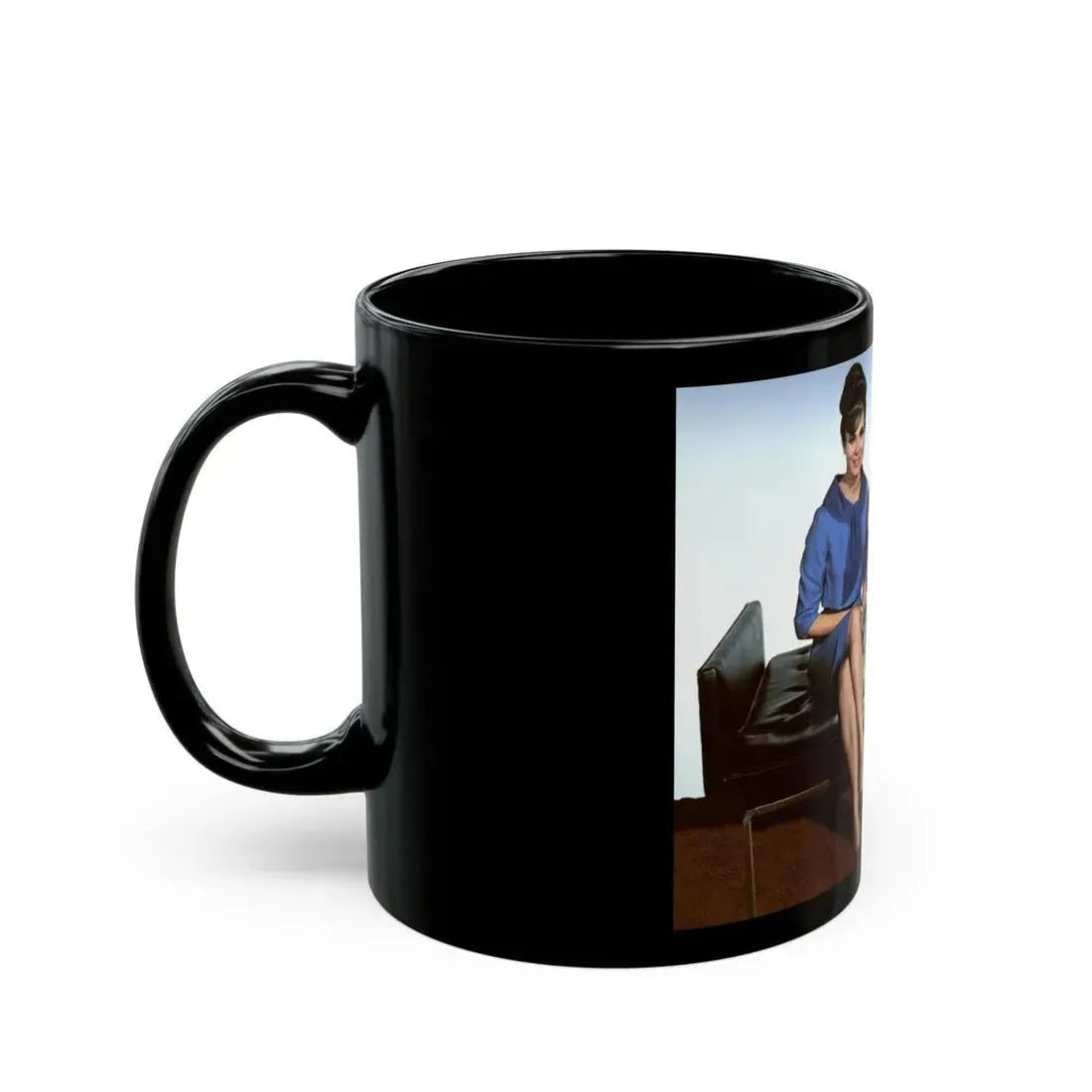 Gila Golan #123 - Gila with Leslie Parrish & 1 other Three On A Couch '66 Promo Photo (Vintage Female Icon) Black Coffee Mug - Go Mug Yourself