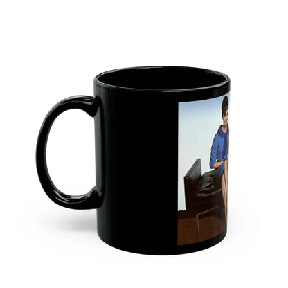 Gila Golan #123 - Gila with Leslie Parrish & 1 other Three On A Couch '66 Promo Photo (Vintage Female Icon) Black Coffee Mug - Go Mug Yourself