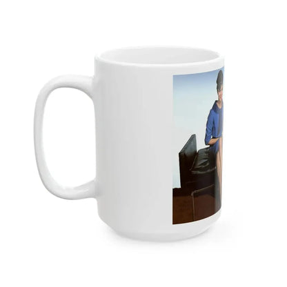 Gila Golan #123 - Gila with Leslie Parrish & 1 other Three On A Couch '66 Promo Photo (Vintage Female Icon) White Coffee Mug - Go Mug Yourself