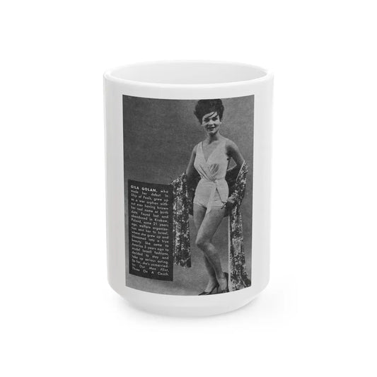 Gila Golan #125 (Vintage Female Icon) White Coffee Mug-15oz-Go Mug Yourself