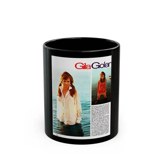 Gila Golan #128 - See through white wet top 1 (Vintage Female Icon) Black Coffee Mug 11oz - Go Mug Yourself