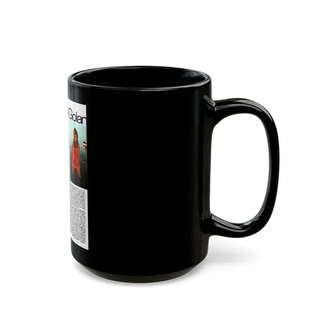 Gila Golan #128 - See through white wet top 1 (Vintage Female Icon) Black Coffee Mug - Go Mug Yourself