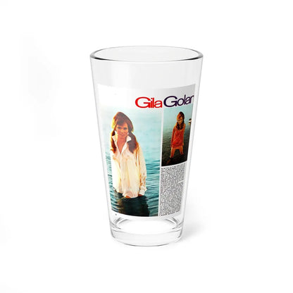 Gila Golan #128 - See through white wet top 1 (Vintage Female Icon) Pint Glass 16oz-16oz-Go Mug Yourself