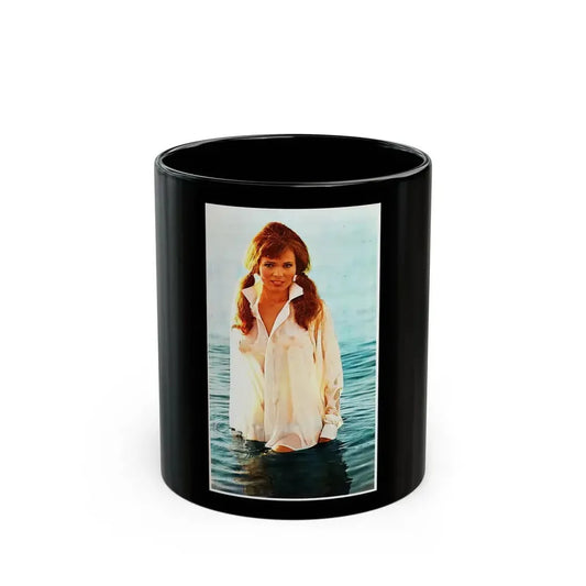 Gila Golan #128 - See through white wet top (Vintage Female Icon) Black Coffee Mug 11oz - Go Mug Yourself