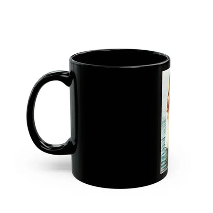 Gila Golan #128 - See through white wet top (Vintage Female Icon) Black Coffee Mug - Go Mug Yourself