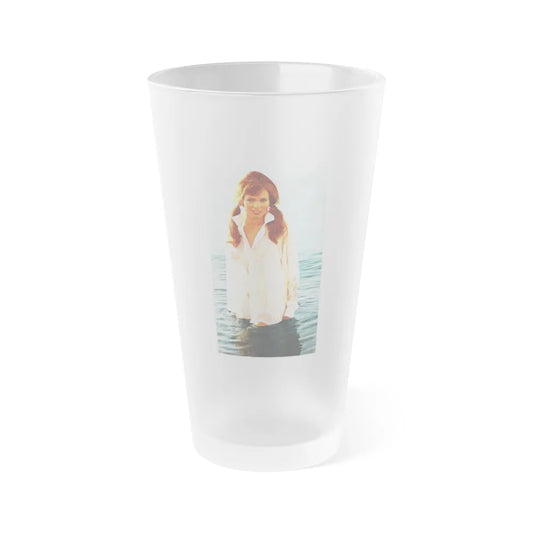 Gila Golan #128 - See through white wet top (Vintage Female Icon) Frosted Pint Glass 16oz-16oz-Frosted-Go Mug Yourself