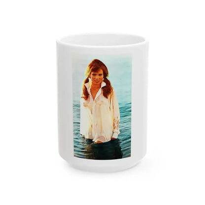 Gila Golan #128 - See through white wet top (Vintage Female Icon) White Coffee Mug 15oz - Go Mug Yourself