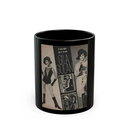 Gila Golan #152 - Photoplay Mag. July 1966 - 4 B&W Photos & Article about Gila (Vintage Female Icon) Black Coffee Mug 11oz - Go Mug Yourself