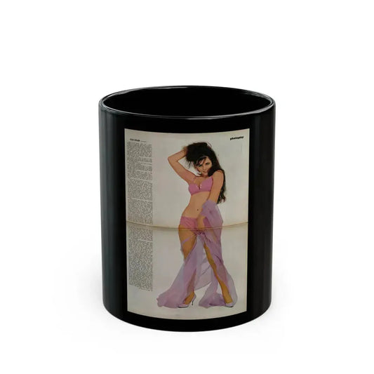 Gila Golan #156 - Photoplay Mag. July 1966 - Centerfold Color Pin-Up & Article Continued about Gila (Vintage Female Icon) Black Coffee Mug 11oz - Go Mug Yourself