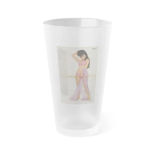 Gila Golan #156 - Photoplay Mag. July 1966 - Centerfold Color Pin-Up & Article Continued about Gila (Vintage Female Icon) Frosted Pint Glass 16oz 16oz Frosted - Go Mug Yourself