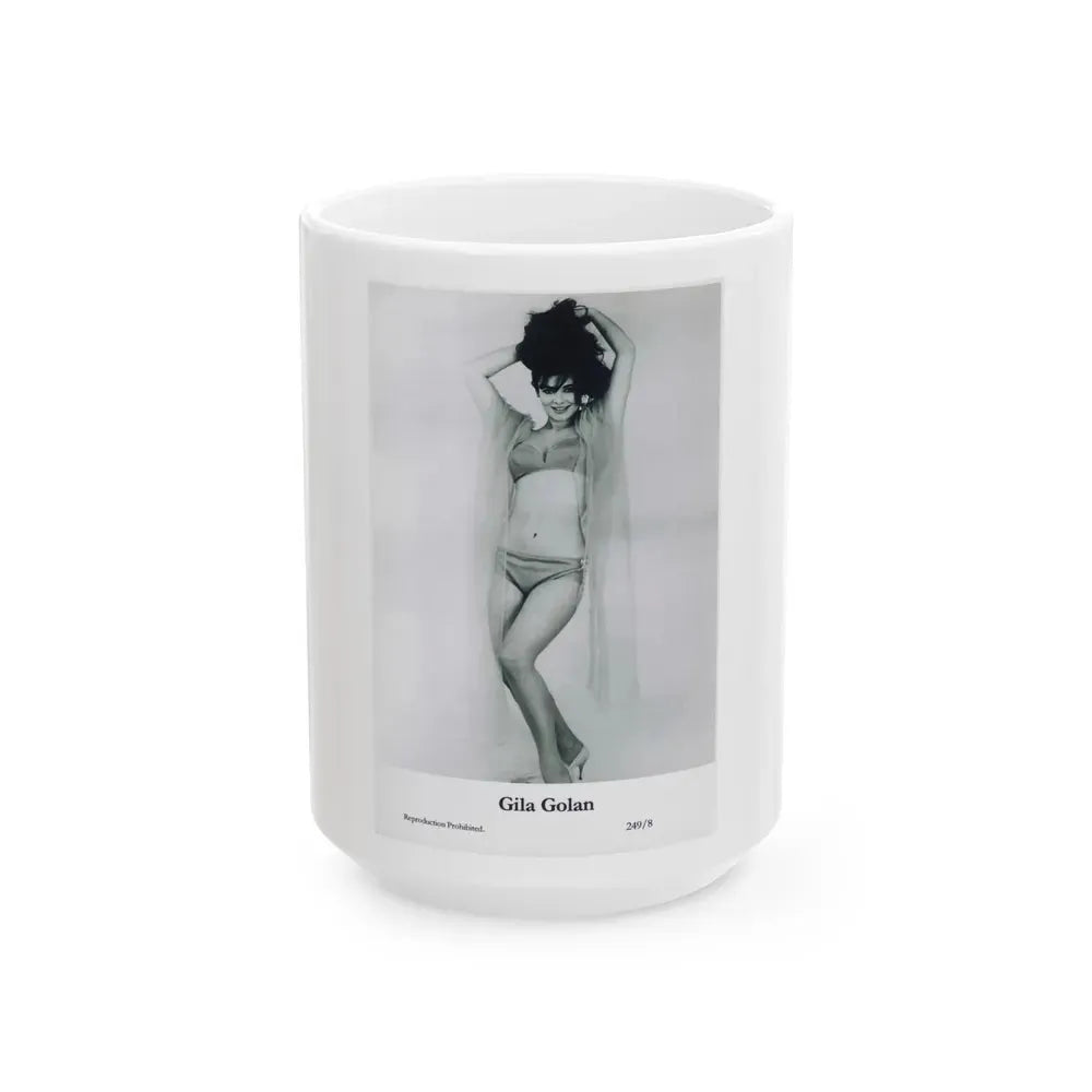 Gila Golan #163 - (Vintage Female Icon) White Coffee Mug 15oz - Go Mug Yourself