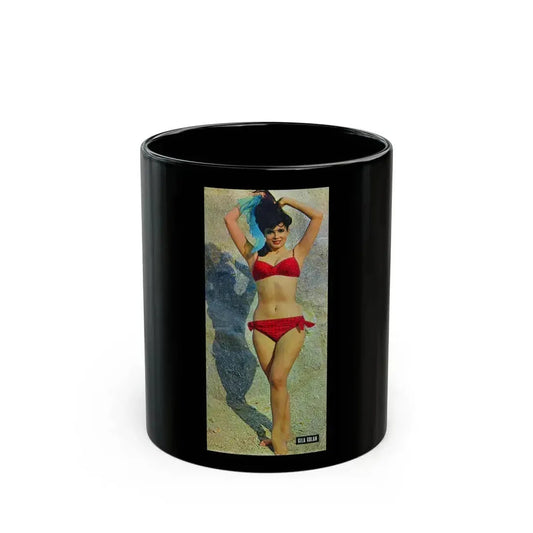 Gila Golan #165 - Tempo Italian Mag. 1967 - Gila on Cover in Color 1 (Vintage Female Icon) Black Coffee Mug 11oz - Go Mug Yourself