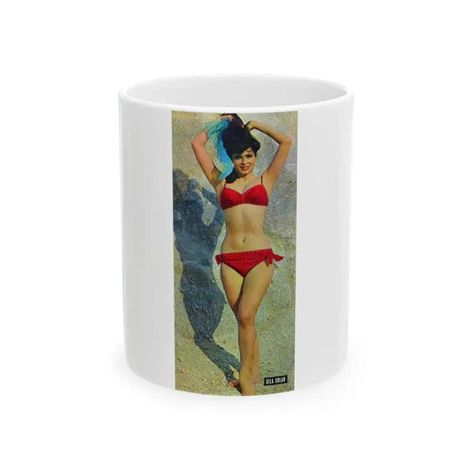 Gila Golan #165 - Tempo Italian Mag. 1967 - Gila on Cover in Color 1 (Vintage Female Icon) White Coffee Mug 11oz - Go Mug Yourself