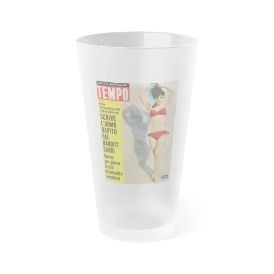 Gila Golan #165 - Tempo Italian Mag. 1967 - Gila on Cover in Color (Vintage Female Icon) Frosted Pint Glass 16oz 16oz Frosted - Go Mug Yourself