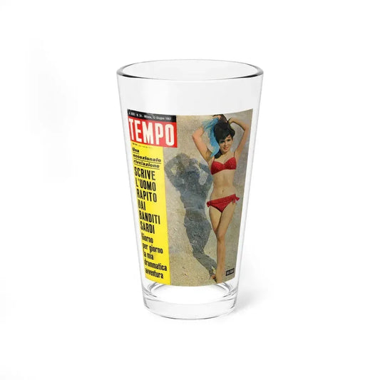 Gila Golan #165 - Tempo Italian Mag. 1967 - Gila on Cover in Color (Vintage Female Icon) Pint Glass 16oz 16oz - Go Mug Yourself